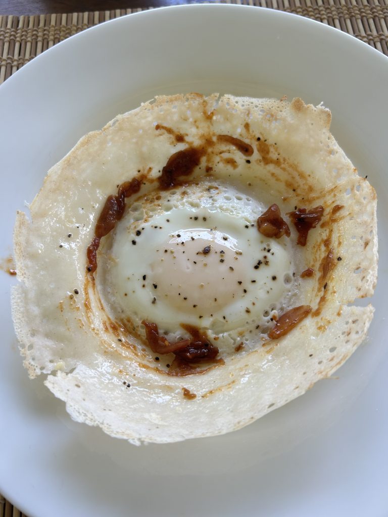 Egg Hopper with Onion Sambal